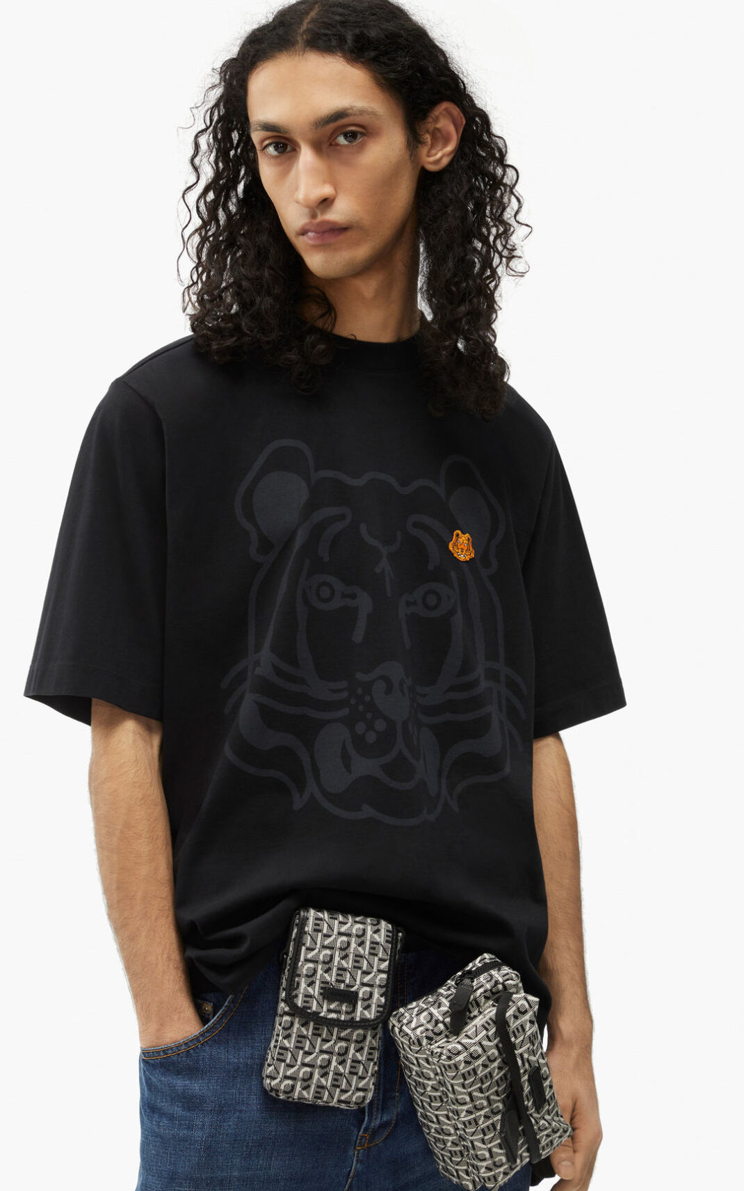 Kenzo K Tiger oversized T Shirt Herr | 29364-JVHC